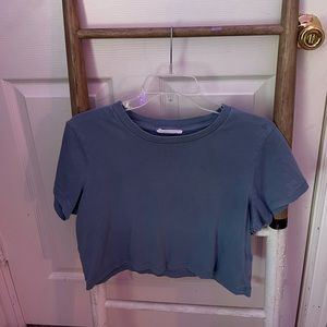 basic blue crop top
